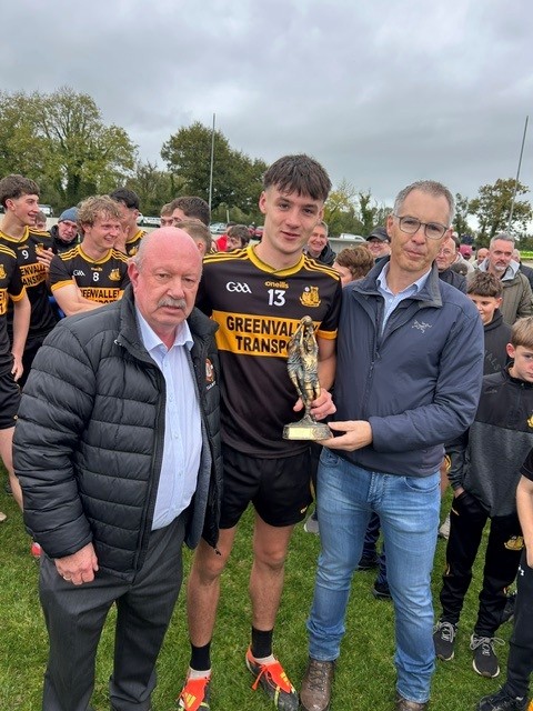 CORMAC O SULLIVAN NAMED THE ASHGROVE RENEWABLES MAN OF THE MATCH.